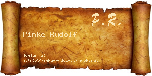 Pinke Rudolf névjegykártya